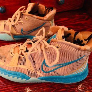 NIKE KYRIE 7 (GS) "RIPPLE" GRAIN BROWN-AQUAMARI SZ 6Y